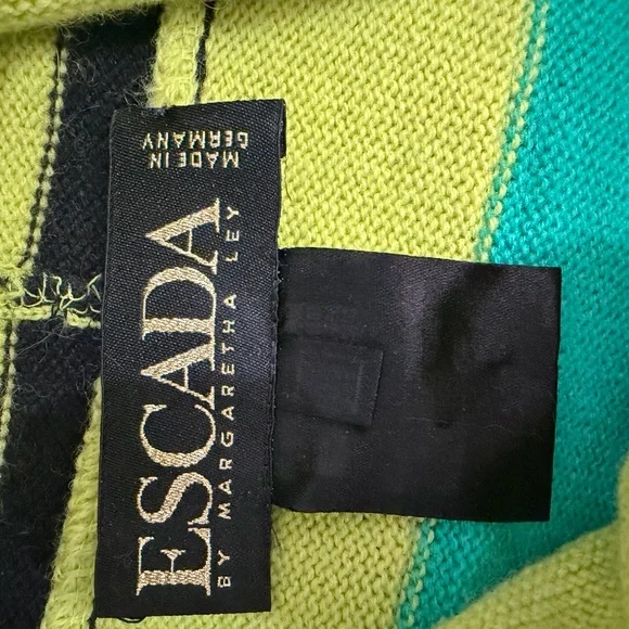 Vintage Women’s 80s Escada Margaretha Ley Colorblock Sweater Geometric 100% WOOL - Picture 6 of 9